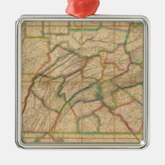 Adorno Metálico Mapa de Pennsylvania