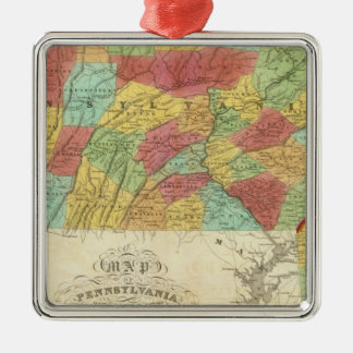 Adorno Metálico Mapa de Pennsylvania New Jersey y de Delaware