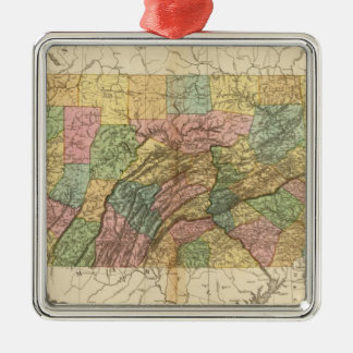 Adorno Metálico Mapa de Pennsylvania y de New Jersey