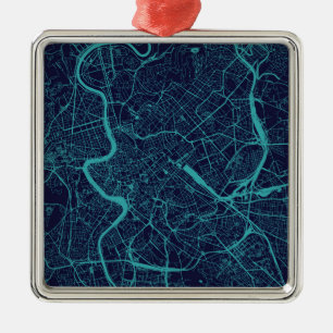 Adorno Metálico Mapa de Roma