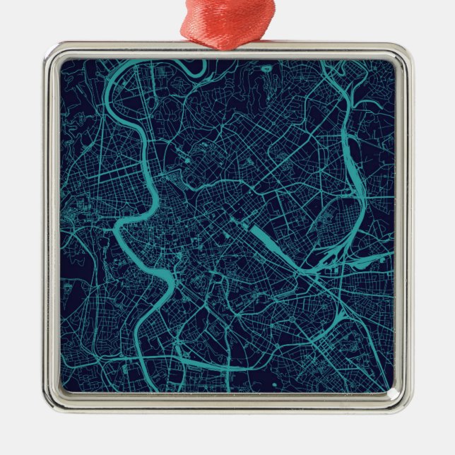 Adorno Metálico Mapa de Roma (Frente)