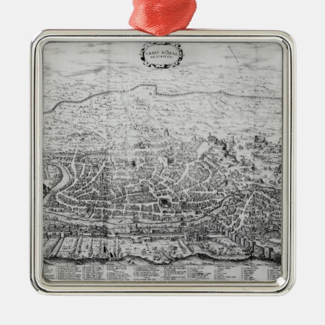 Adorno Metálico Mapa de Roma (Frente)