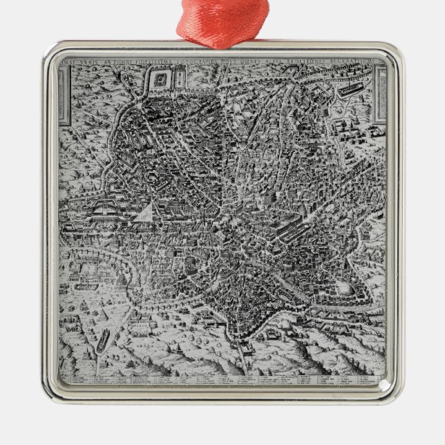 Adorno Metálico Mapa de Roma, 1579 (Frente)