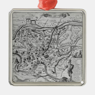 Adorno Metálico Mapa de Roma antigua