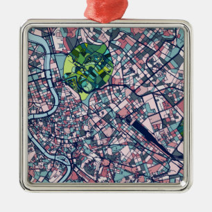 Adorno Metálico Mapa de Roma Italia