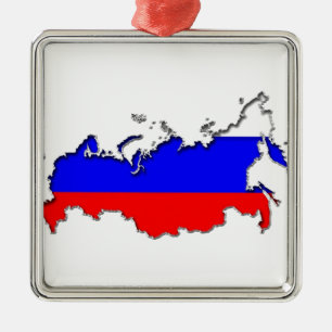 Adorno Metálico Mapa de Rusia