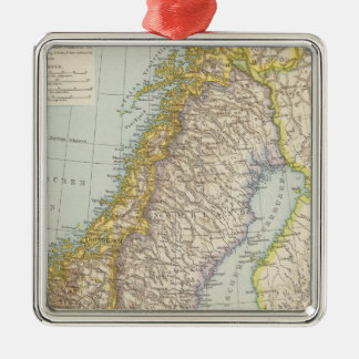 Adorno Metálico Mapa de Schweden, Noruega - Suecia