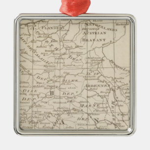 Adorno Metálico Mapa de Seat de la guerra en Francia 2