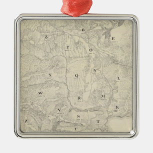 Adorno Metálico Mapa de Tamalpais Land and Water Company