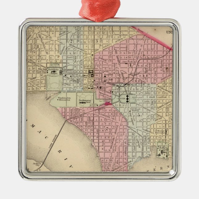 Adorno Metálico Mapa de Washington de Mitchell (Frente)