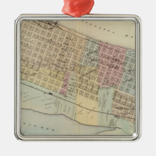 Adorno Metálico Mapa de Winona, Minnesota