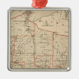 Adorno Metálico Mapa de Wisconsin que muestra distritos