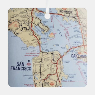 Adorno Metálico Mapa del área de San Francisco