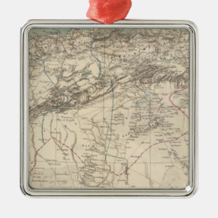 Adorno Metálico Mapa del atlas de Argelia
