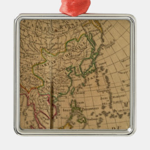 Adorno Metálico Mapa del atlas de Asia