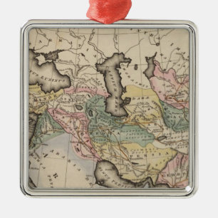 Adorno Metálico Mapa del Atlas de Asia
