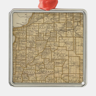 Adorno Metálico Mapa del atlas de Illinois