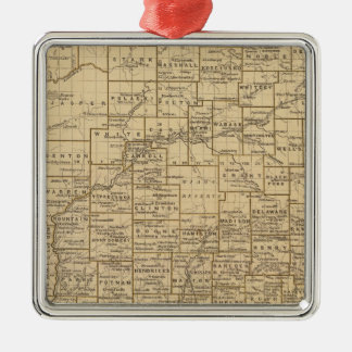 Adorno Metálico Mapa del atlas de Indiana