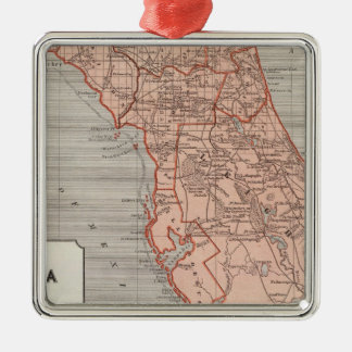 Adorno Metálico Mapa del atlas de la Florida