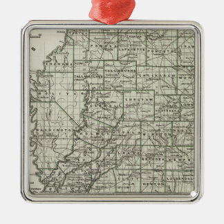 Adorno Metálico Mapa del atlas de Mississippi