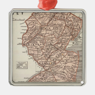 Adorno Metálico Mapa del Atlas de Nueva Jersey