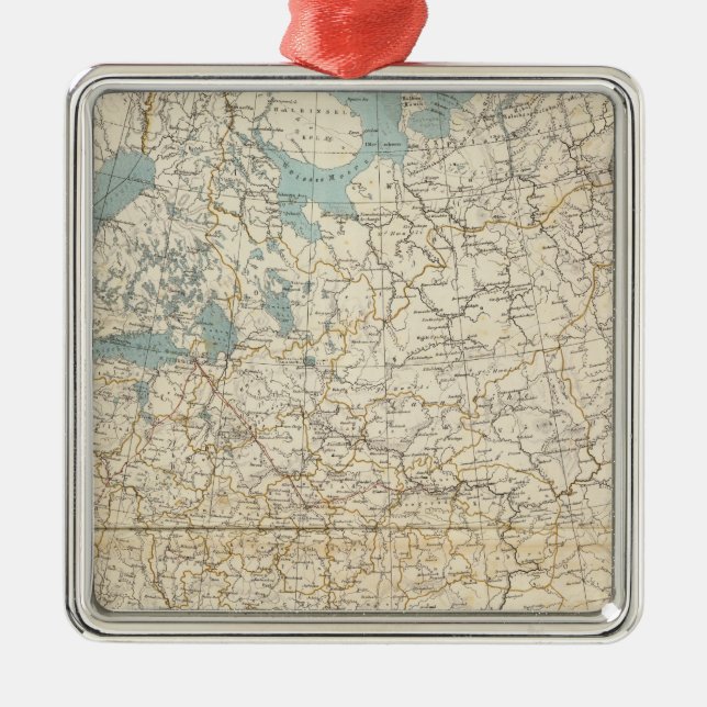 Adorno Metálico Mapa del Atlas de Rusia y Polonia (Frente)