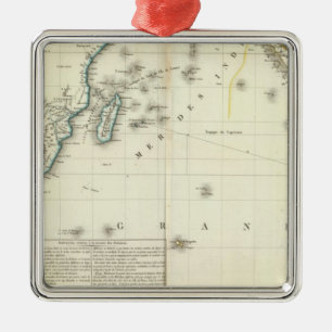 Adorno Metálico Mapa del atlas del Océano Índico