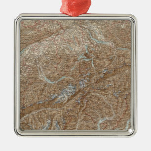 Adorno Metálico Mapa del Atlas Die Schweiz, Suiza