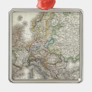 Adorno Metálico Mapa del Atlas Europa