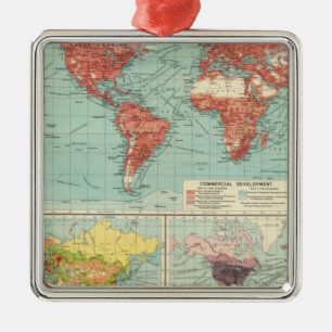 Adorno Metálico Mapa del comercio mundial