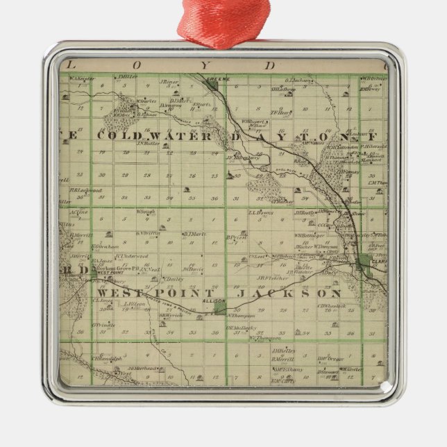 Adorno Metálico Mapa del condado de Butler, estado de Iowa (Frente)