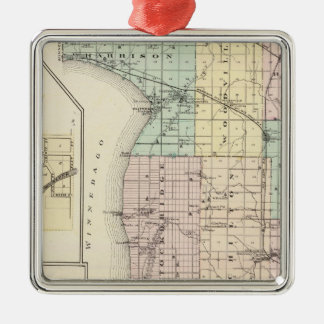 Adorno Metálico Mapa del condado de Calumet, estado de Wisconsin