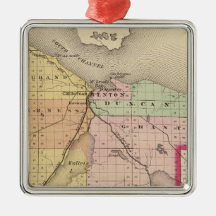 Adorno Metálico Mapa del condado de Cheboygan, Michigan