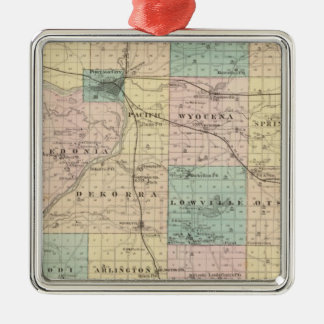 Adorno Metálico Mapa del condado de Columbia, estado de Wisconsin