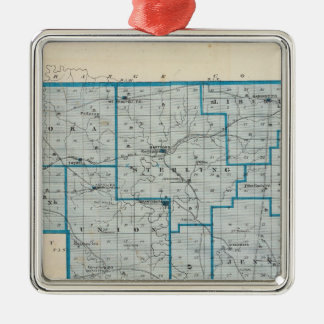 Adorno Metálico Mapa del condado de Crawford