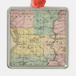Adorno Metálico Mapa del condado de Crawford, estado de Wisconsin
