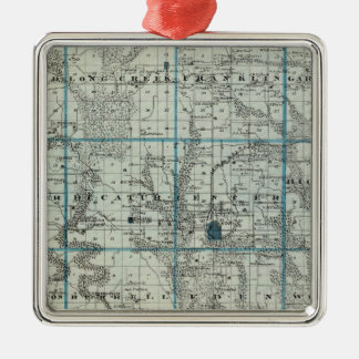 Adorno Metálico Mapa del condado de Decatur, estado de Iowa