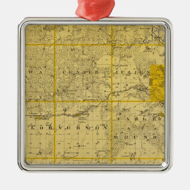 Adorno Metálico Mapa del condado de Dubuque (Frente)