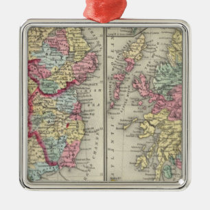 Adorno Metálico Mapa del condado de Escocia