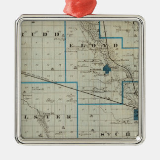 Adorno Metálico Mapa del condado de Floyd, estado de Iowa