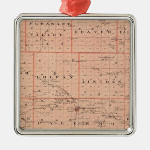 Adorno Metálico Mapa del condado de Grundy, estado de Iowa