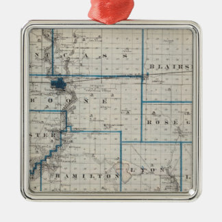 Adorno Metálico Mapa del condado de Hamilton, estado de Iowa