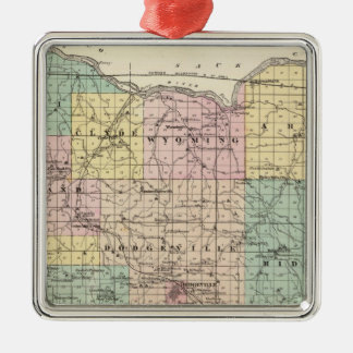 Adorno Metálico Mapa del condado de Iowa, estado de Wisconsin