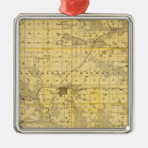 Adorno Metálico Mapa del condado de Jefferson, estado de Iowa