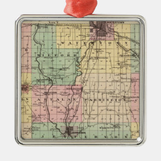 Adorno Metálico Mapa del condado de Jefferson, estado de Wisconsin