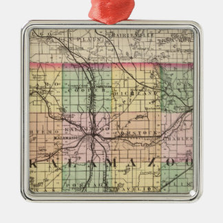 Adorno Metálico Mapa del condado de Kalamazoo, Michigan