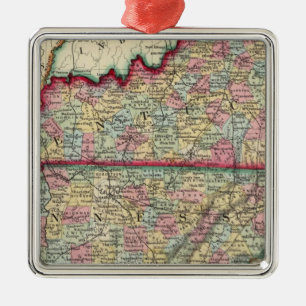 Adorno Metálico Mapa del condado de Kentucky, y de Tennessee