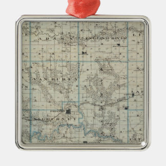 Adorno Metálico Mapa del condado de Keokuk, estado de Iowa