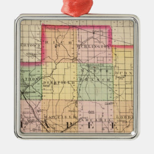 Adorno Metálico Mapa del condado de Lapeer, Michigan