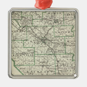 Adorno Metálico Mapa del condado, de Líbano y de Carlyle del St